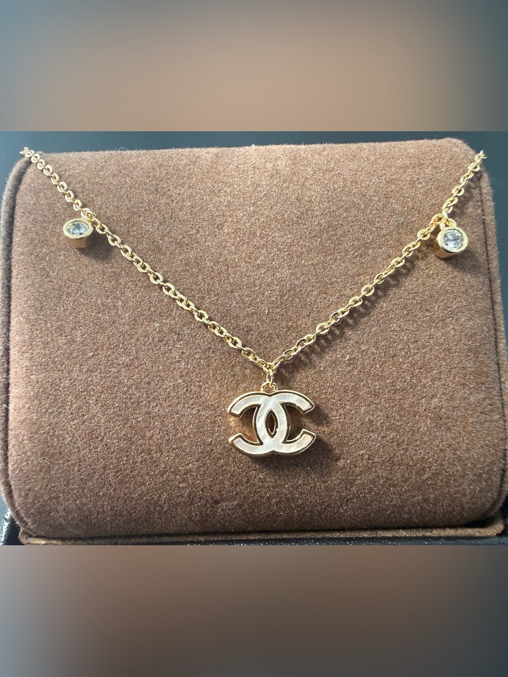 Gold Dainty Cubic Zirconia Drop Necklace - Women Jewelry